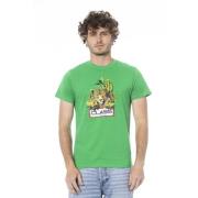 Logo Print Korte Mouw T-shirt Cavalli Class , Green , Heren