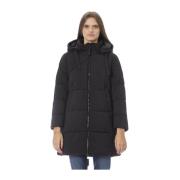 Lange Pufferjas met Ritssluiting Baldinini , Black , Dames