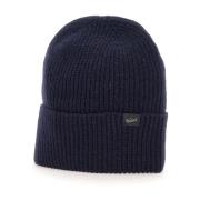 Blauwe Wollen Beanie Muts Woolrich , Blue , Heren