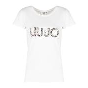 Klassieke Ronde Hals T-Shirt Liu Jo , White , Dames