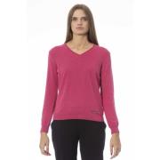 V-hals trui met lange mouwen Dv8018_Genova Baldinini , Pink , Dames