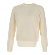 Merino Wol Crew Neck Sweater Kangra , White , Heren