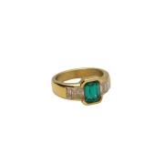 Elegante Gouden Ring met Groene Stenen Notre-v , Yellow , Dames