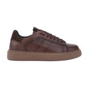 Bruine Sneakers Rubberen Zool Calce , Brown , Heren