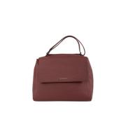 Dames Leren Handtas Sveva Medium Orciani , Brown , Dames