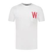 Heren T-shirt met Printzak Woolrich , White , Heren