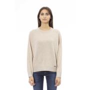 Trendy Gebreide Top - Lange Mouw Baldinini , Beige , Dames