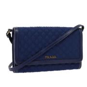 Pre-owned Nylon wallets Prada Vintage , Blue , Dames