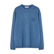 Gedurfd Vossenhoofd Sweater Maison Kitsuné , Blue , Heren