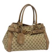 Pre-owned Canvas handbags Gucci Vintage , Beige , Dames