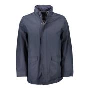 Blauwe Jas met Capuchon Gant , Blue , Heren