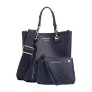 Blauwe Synthetische Winkel Tas Giorgio Armani , Blue , Dames