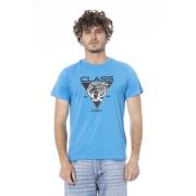 Logo Print Korte Mouw T-shirt Cavalli Class , Blue , Heren