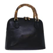 Pre-owned Leather handbags Gucci Vintage , Black , Dames