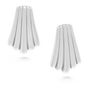 Womens Silver Calico Shell Earrings Nialaya , Gray , Dames