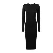 Elegant Round Neck Dress Hinnominate , Black , Dames