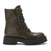 Chunky Sole Combat Boot voor Urban Look Carmens , Green , Dames