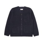 Navy Fleece Cardigan Universal Works , Blue , Heren