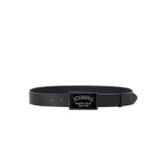 Nappa Leren Riem met Milano Italia Gesp Iceberg , Black , Heren