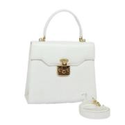 Pre-owned Leather handbags Gucci Vintage , White , Dames