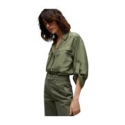 Zijden Button-Down Blouse Jada Veronica Beard , Green , Dames