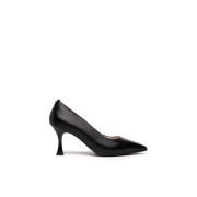 Leren damesschoenen met 7,5 cm hak Nerogiardini , Black , Dames