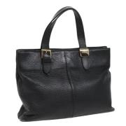 Pre-owned Leather handbags Burberry Vintage , Black , Dames