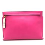 Pre-owned Leather clutches Loewe Pre-owned , Pink , Dames