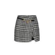 Tweed Wikkelrok Slim Fit Elisabetta Franchi , Gray , Dames