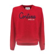 Rode Crewneck Sweater Cortina Borduurwerk MC2 Saint Barth , Red , Here...