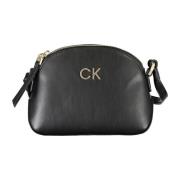 Zwarte Schoudertas met Ritssluiting Calvin Klein , Black , Dames