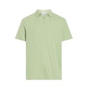 Groene Katoen Linnen Poloshirt Calvin Klein , Green , Heren