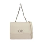 Dubbele Gusset Tas voor Vrouwen Calvin Klein , Beige , Dames