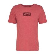 Heren Grafische Crewneck T-shirt Levi's , Red , Heren