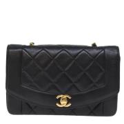 Pre-owned Leather chanel-bags Chanel Vintage , Black , Dames