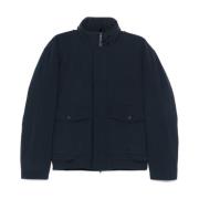 Navy Blauw Textuur Jas Woolrich , Blue , Heren