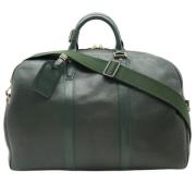 Pre-owned Leather travel-bags Louis Vuitton Vintage , Green , Unisex