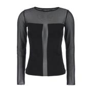 Zwarte Tule Top Federica Tosi , Black , Dames