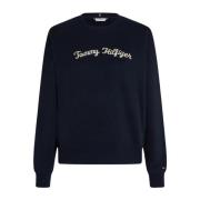 Moderne Script Sweatshirt voor Vrouwen Tommy Hilfiger , Blue , Dames