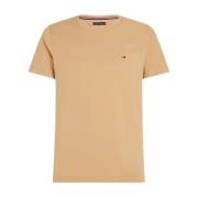 Slim Fit Stretch Tee voor Mannen Tommy Hilfiger , Beige , Heren