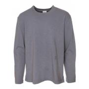 Geribbeld Longsleeve Monogram Borduurwerk Closed , Gray , Heren