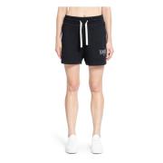 College Logo Print Sweatshorts Zwart Grijs Palm Angels , Black , Dames