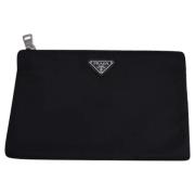 Pre-owned Nylon clutches Prada Vintage , Black , Dames