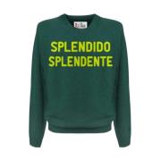 Groene Jacquard Crewneck Sweater MC2 Saint Barth , Green , Heren