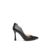 Zwarte leren damesschoenen Nerogiardini , Black , Dames