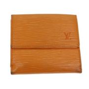 Pre-owned Leather wallets Louis Vuitton Vintage , Orange , Dames