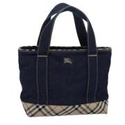 Pre-owned Canvas handbags Burberry Vintage , Blue , Dames