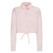 Korte Biologische Katoenen Poplin Overhemd Marni , Pink , Dames