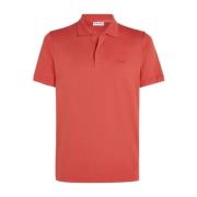 Glad Katoen Slim Polo Calvin Klein , Red , Heren