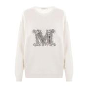 Witte Trui met Monogram Versieringen Max Mara , White , Dames